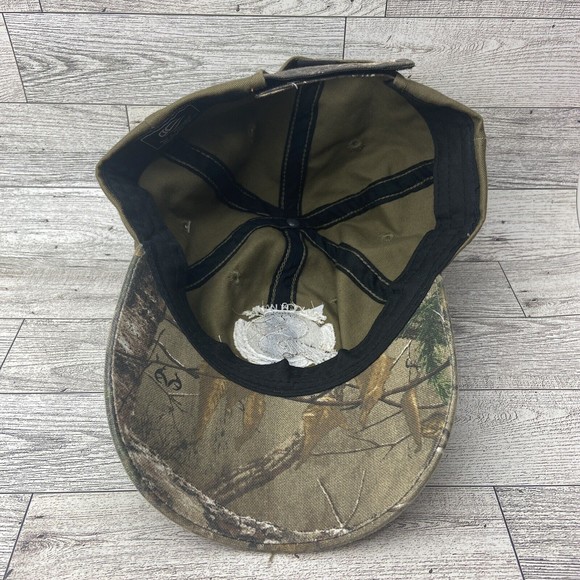 Southwire RealTree Hat Green Camouflage  Distressed Bill Strapback Camo Cap - Picture 12 of 15